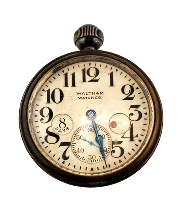 Antiguo reloj de barco cronómetro náutico Waltham Watch Co. de 8 días, marítimo Foto 1 de 4