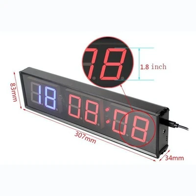 Timer multifunzione LED 6 cifre 1,8" in lega alluminio per fitness sportivo - Immagine 1 di 4