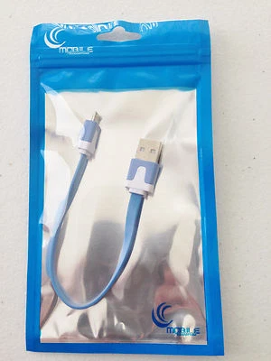 Cable cargador de sincronización de datos USB fideos planos cortos de 8" MICRO B USB PARA teléfonos Android Foto 1 de 4