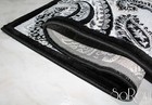 Tappeto Moderno Jacquard Raso Varie Dimensioni Beige Nero Soggiorno Scendiletto 
