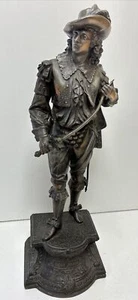 ANTIQUE CAST METAL COPPER CLAD DON JUAN 20” STATUE - Picture 1 of 15