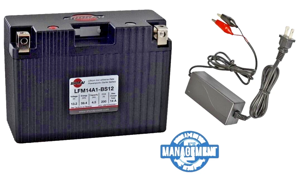 Batería de litio SHORAI Xtreme-Rate con cargador #LFX14A1-BS12 Foto 1 de 1