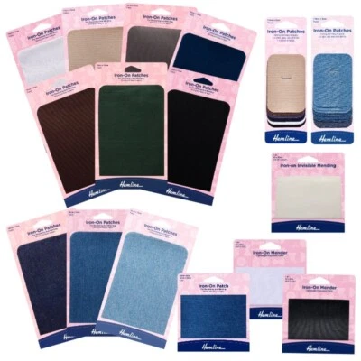 Iron On Repair Patches Hemline Denim Twill Invisible Mending Coats Tents Bags - Image 1 of 4