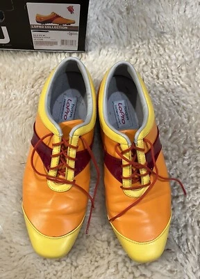 Footjoy orange & yellow golf shoes fits mens 8.5 / womens 10 boxing kangaroo - Image 1 of 4