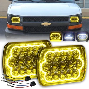 Pair 7x6 5x7" LED Headlights Hi/Lo Beam DRL For 1976-1986 Ford F150 F-150 H6054 - Picture 1 of 17