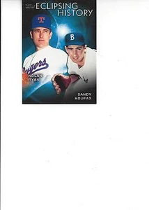 2015 Topps 2 Eclipsing History Nolan Ryan Rangers Sandy Koufax Dodgers EH 3 - Picture 1 of 1