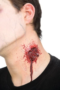 LATEX VAMPIRE GASH HUGE BITE GORY BLODDY PROSTHETIC MAKEUP COSTUME PM778255 - Picture 1 of 1