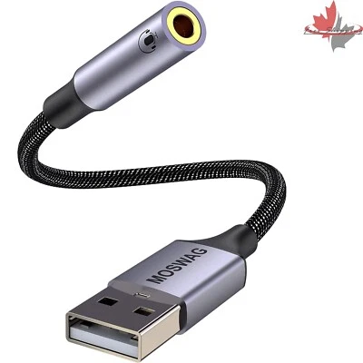 Easy Universal USB Audio Adapter - 3.5mm Stereo Converter, Plug and Play Foto 1 de 4