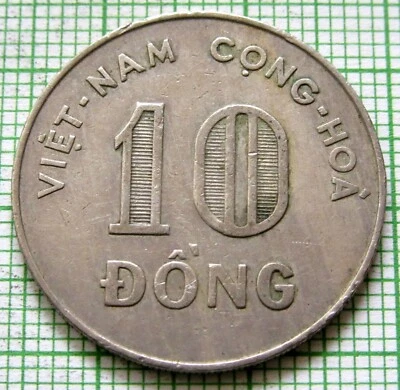 VIETNAM DEL SUR 1964 10 DONG, TALLOS DE ARROZ km# 8 sí combinamos franqueo Foto 1 de 4