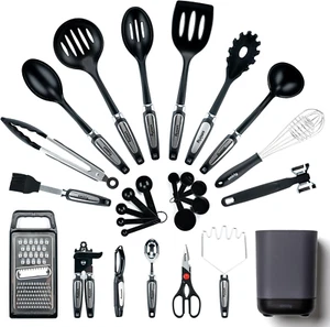 Silicone Kitchen Utensils Set & Holder: Cooking Utensils Set - Kitchen Essential - Picture 1 of 12