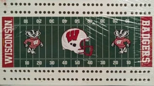 Wisconsin Badgers Vintage Custom Cribbage Board Football Field NEW Still Sealed - Picture 1 of 4