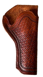 Vintage LRT 23 Leather Basket Holster Right Hand Brown 10 X 5 in - Picture 1 of 9