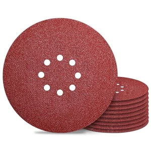 9 Inch Sanding Discs 40 Grit 8 Holes Hook and Loop Sandpaper for Drywall Sander - Picture 1 of 7