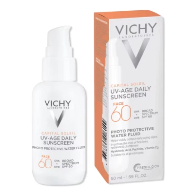 Protector solar facial diario VICHY Capital Soleil UV-Age FPS 60 50 ml NUEVA CAJA CADUCIDAD 26/08 Foto 1 de 4