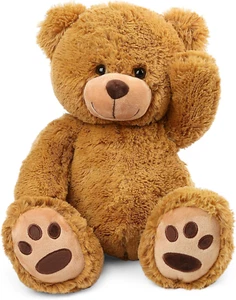 Teddy Bear Stuffed Animals, 20 Inch Brown Soft Cuddly Stuffed Plush Bear, Cute S - Picture 1 of 8