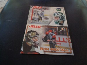 1995-96 Kraft / Jell-O Hockey Crease Keepers Burke - Whalers / Hextall - Flyers