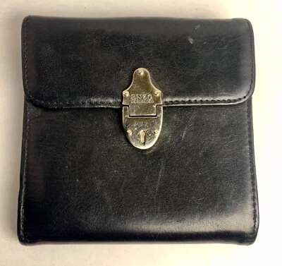 Cartera sin asas Enzo Angiolini de cuero suave negra Foto 1 de 4