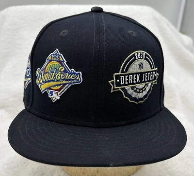 59fifty New Era Derek Jeter 5 Anillos Serie Mundial Sombrero -7 5/8 Ajustado Usado en Excelente Condición Foto 1 de 4