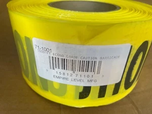 3"x1000' Empire Caution Tape Roll Economy Grade Barricade Yellow Non-Detectable - Picture 1 of 5