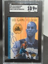 2001-02 Upper Deck Hardcourt Kevin Garnett GU Game Floor On Card Auto SGC 9 10