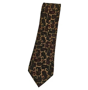 GUCCI Men's 100% Silk Necktie LUXURY Tie Beige Paisley W:2.7" EUC  - Picture 1 of 3