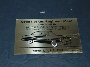 1990 Great Lakes Regional Meet Buicks of Yesteryear Dash Plaque Youngstown Ohio - Picture 1 of 3