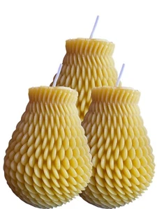 Art Design Candles 3PK 100% Beeswax Candles Perfect For Wedding Day - Picture 1 of 3