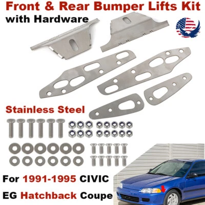 For 91-95 Honda Civic EG Hatchback Coupe Front & Rear Bumper Lifts with Hardware Foto 1 de 4