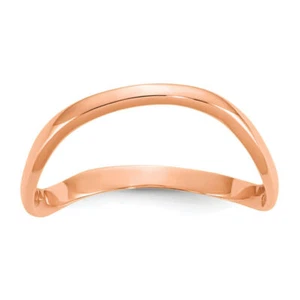 10K Solid Rose Gold Wave Thumb Statement Ring - Picture 1 of 58