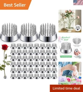 Elegant 48-Piece Flower Frog Set for Arranging with 23mm Metal Needles, Silver - Imagen 1 de 9