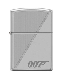 Zippo 46736, James Bond 007 Design, Satin Chrome Finish Lighter, NEW - Picture 1 of 1