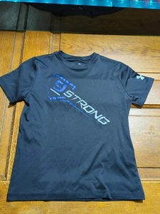 Under Armour 9 Strong Athletic Shirt Youth Small Short Sleeve Black Polyester - Picture 1 of 6