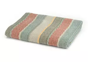 Hagemann Sommeralle Cotton Blanket Bedspread 220 x 250cm Multicolour Red Green - Picture 1 of 2