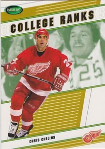 02-03 Parkhurst Chris Chelios /100 College Ranks Red Wings 2002
