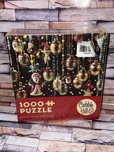 Cobble Hill Christmas Ornaments 1000 Piece Puzzle Santa Snowman - Picture 1 of 8
