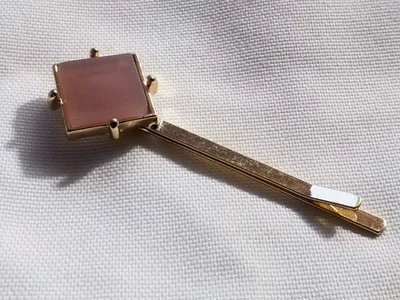 Clip de barra de corbata vintage/alfiler estilo pelo-cosa cuadrado rosado joya accesorio Foto 1 de 4