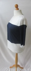 Hobbs Colour Block Lightweight Top ~ Navy & White ~ Size Large ~ BNWT RRP £39 - Picture 1 of 8