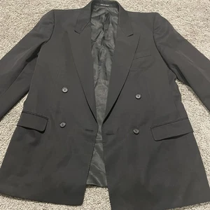 Stuart Kent Blazer Mens Black Double Breasted Wool Made In France Jacket - Picture 1 of 10