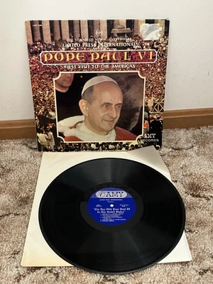 1965 Pope Paul VI  "First Visit to the Americas" Vinyl   Amy Records VG - Image 1 of 4
