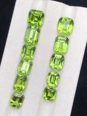 Natürlich 5-6 Karat Peridot 40 Stück Asscher Schnitt Zertifiziert Lose Edelstein - Bild 1 von 4