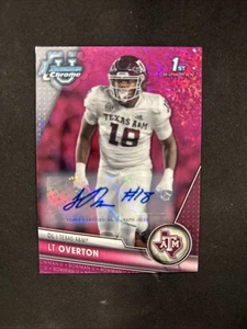 LT Overton Bowman 1st Fuschia Auto (/150) BK - Imagen 1 de 2