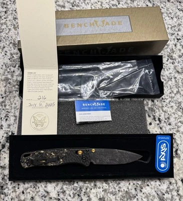 Benchmade Gold Class Bugout 535BK-251 Limited 1 Of 250 24kt Gold Plated Hardware - Image 1 of 4