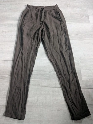 Pantalones para mujer FLAX de lino calce relajado talla P cintura elástica marrón  Foto 1 de 4