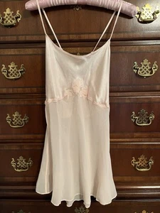 Vintage Victoria’s Secret S Slip Dress 100% Silk Peach Chemise With Panty - Picture 1 of 6