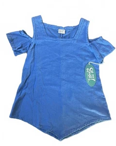 NWT Oh My Gauze! Dana Top S/M Blue Cold Shoulder Cotton Coastal - Picture 1 of 5