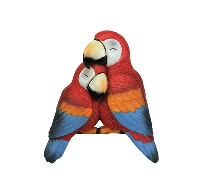 Scratch & Dent Polly and Petey Mother and Child Parrots Shelf Sitter Statue - Image 1 of 4