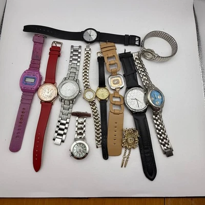 Paquete De Cuarzo Relojes 12 Moderno/Partes Vintage No - Imagen 1 de 4