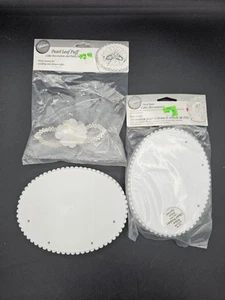 Wilton 2 Small Oval Bases Cake Decoration & Pearl Leaf Puff Wedding Shower - Picture 1 of 5