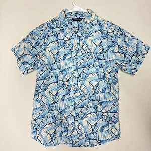 Janie and Jack Shirt Boys 16 Blue Button Up Tropical Paradise Vacation Resort - Picture 1 of 7