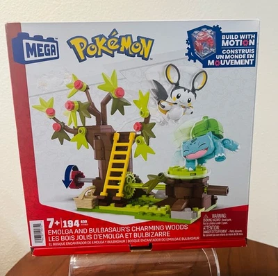 Mega Pokemon Emolga y Bulbasaur's Charming Woods 194 piezas - Nuevo sellado en caja Foto 1 de 4